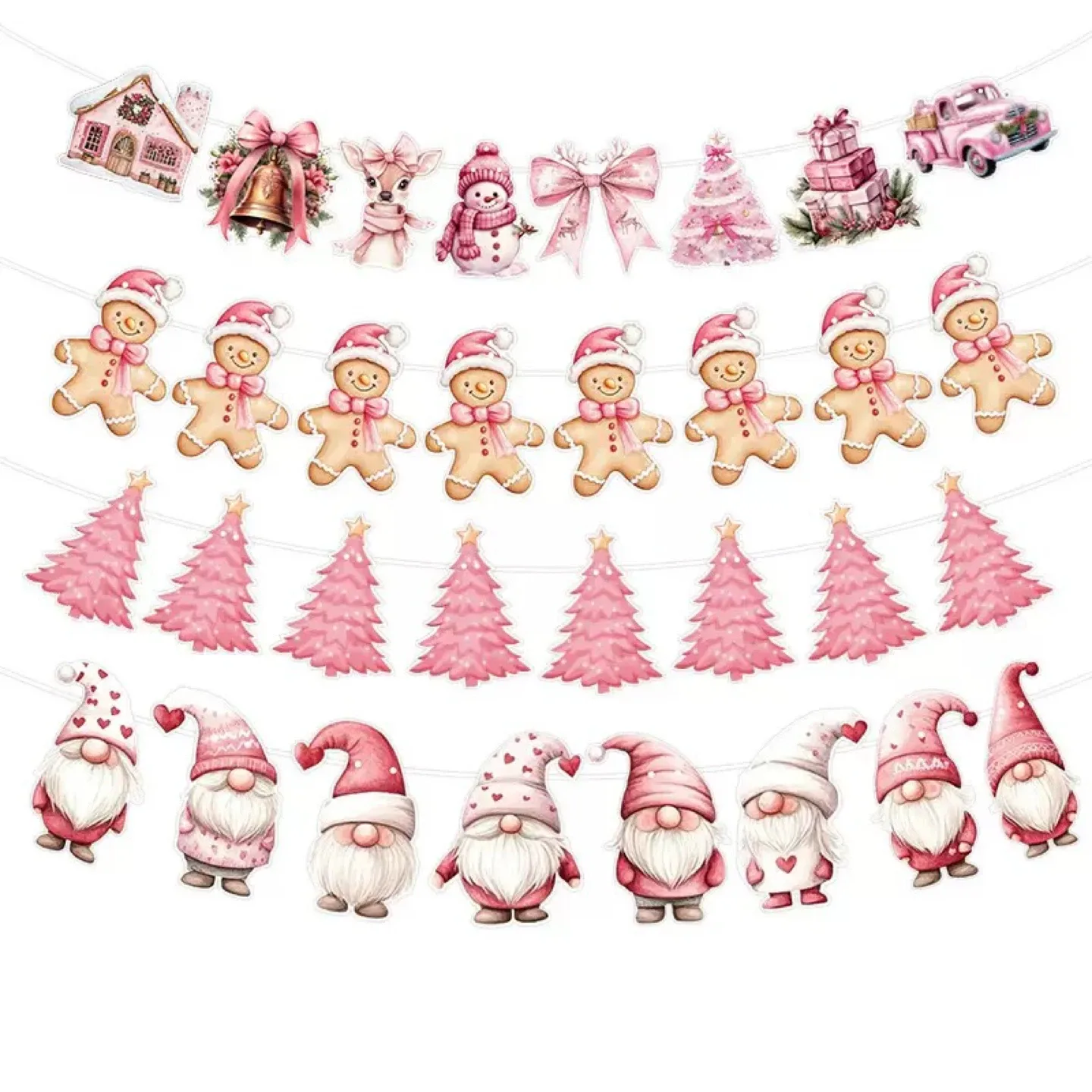 Pink Christmas Garland Decoration