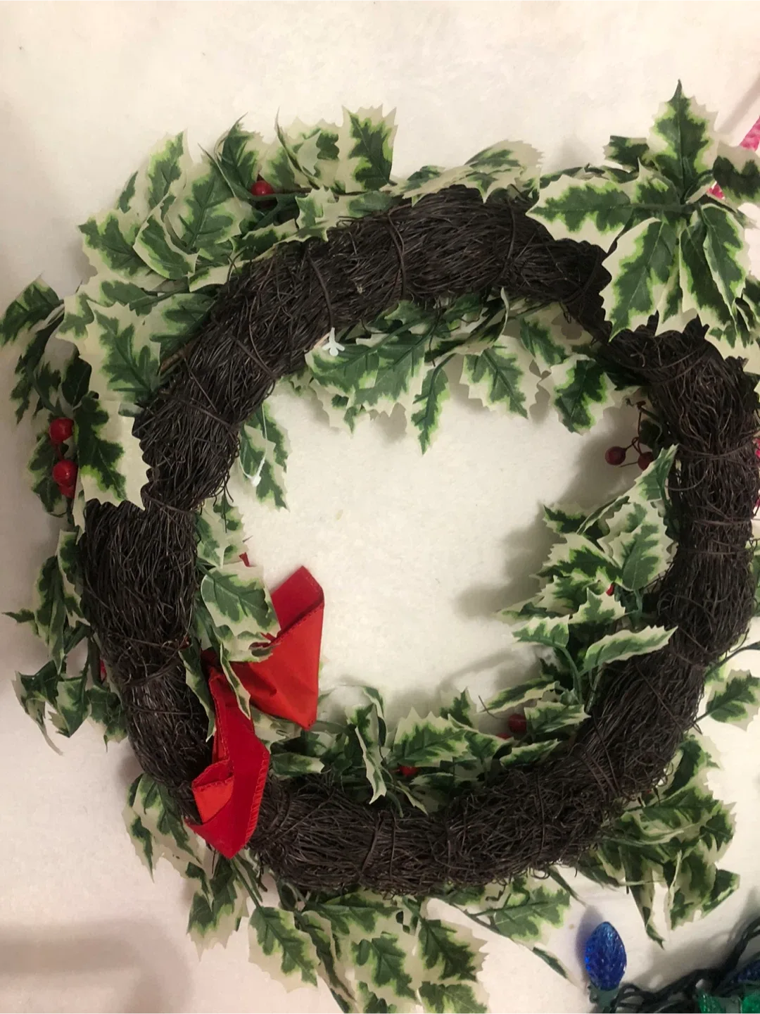 Christmas Wreath & Garland &blue and green lights image indicator(3)