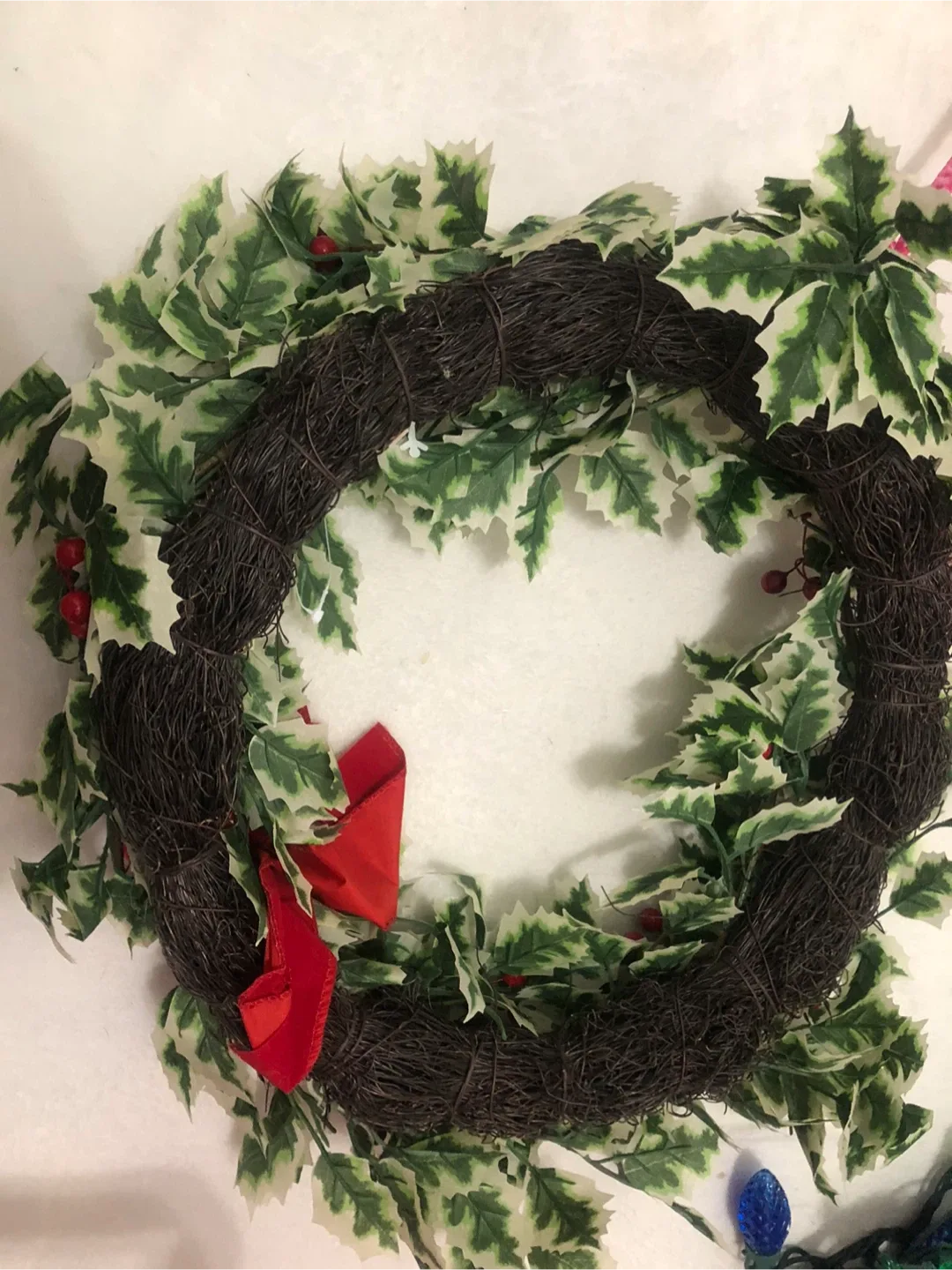 Christmas Wreath & Garland &blue and green lights image indicator(10)