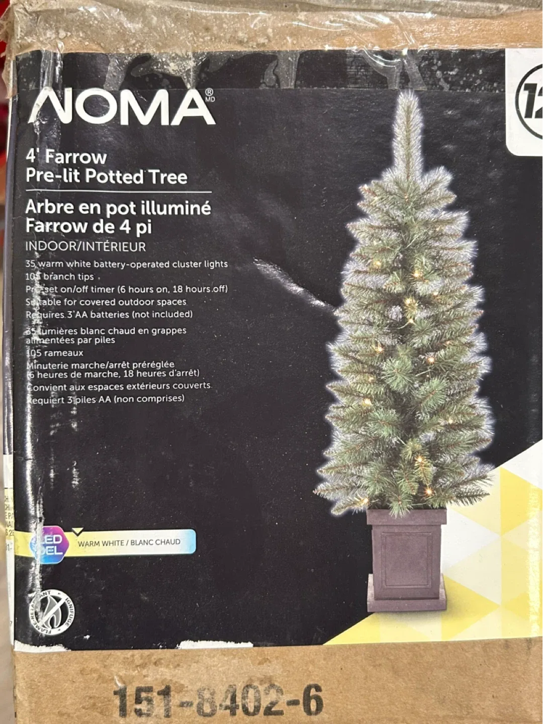 NOMA 4' Farrow Pre-lit Potted Tree image indicator(2)