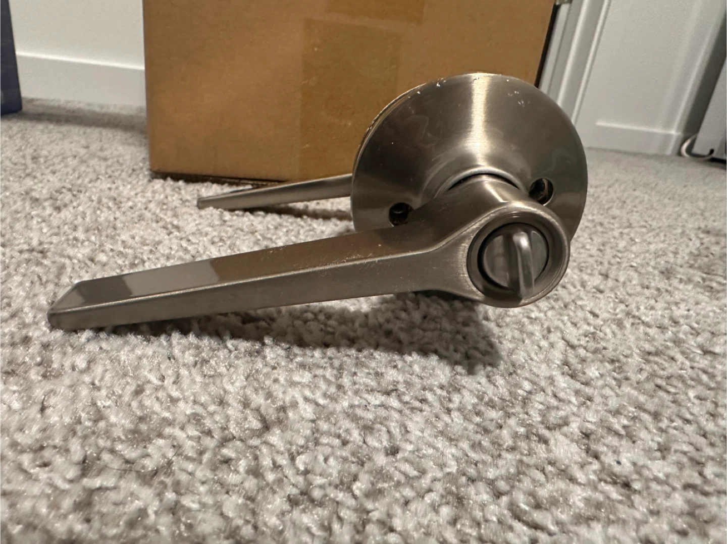 Defiant Entry Door Lever Handle Set - Satin Nickel Finish - photo 2