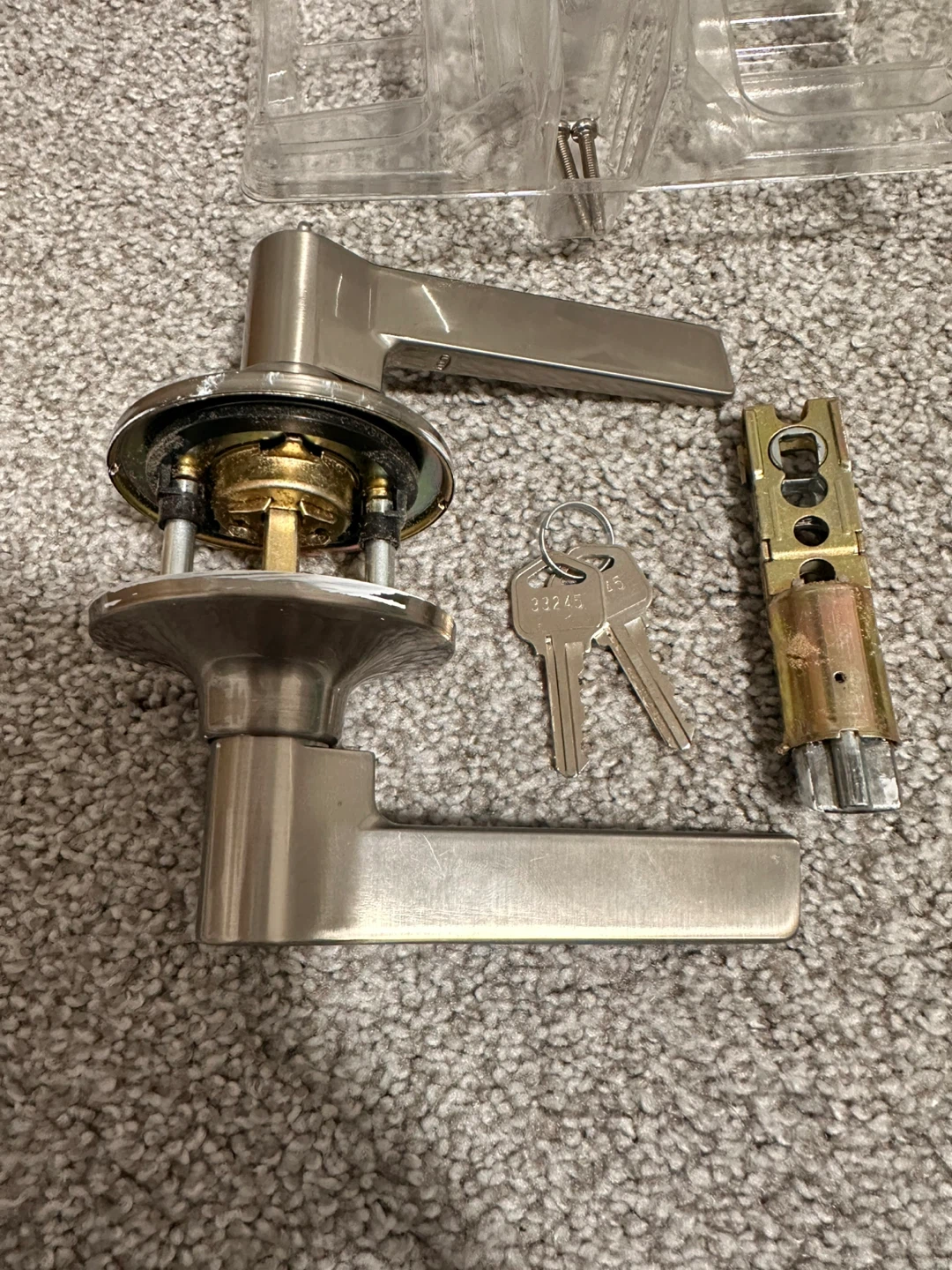 Defiant Entry Door Lever Handle Set - Satin Nickel Finish - photo 3