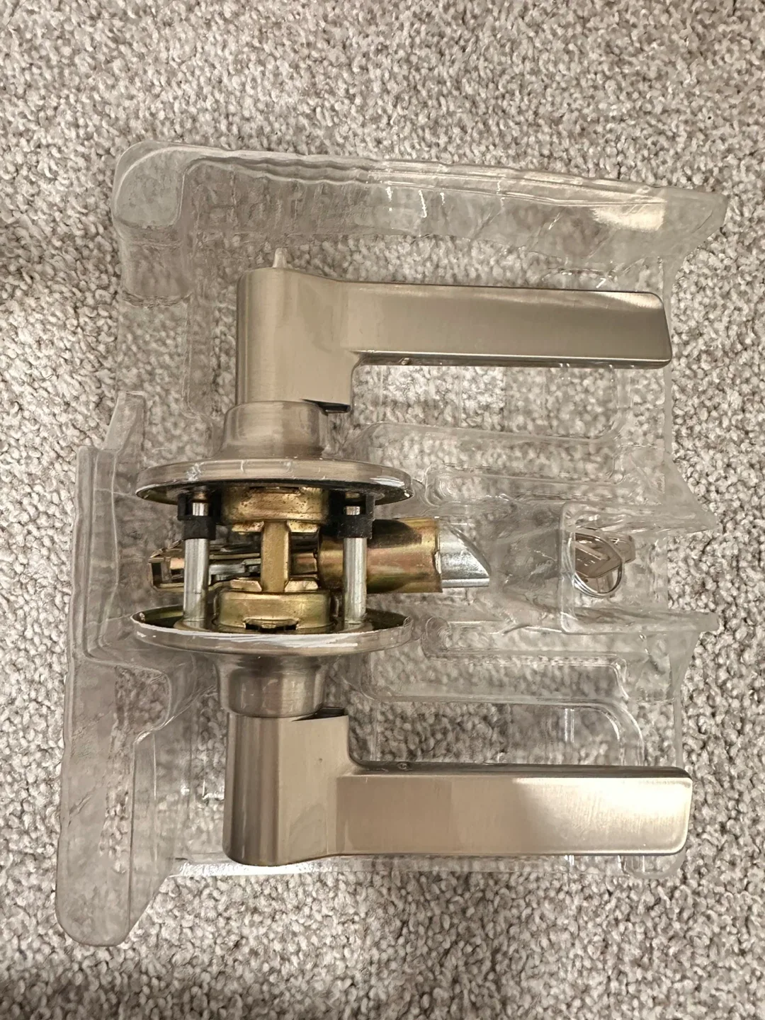 Defiant Entry Door Lever Handle Set - Satin Nickel Finish image indicator(4)