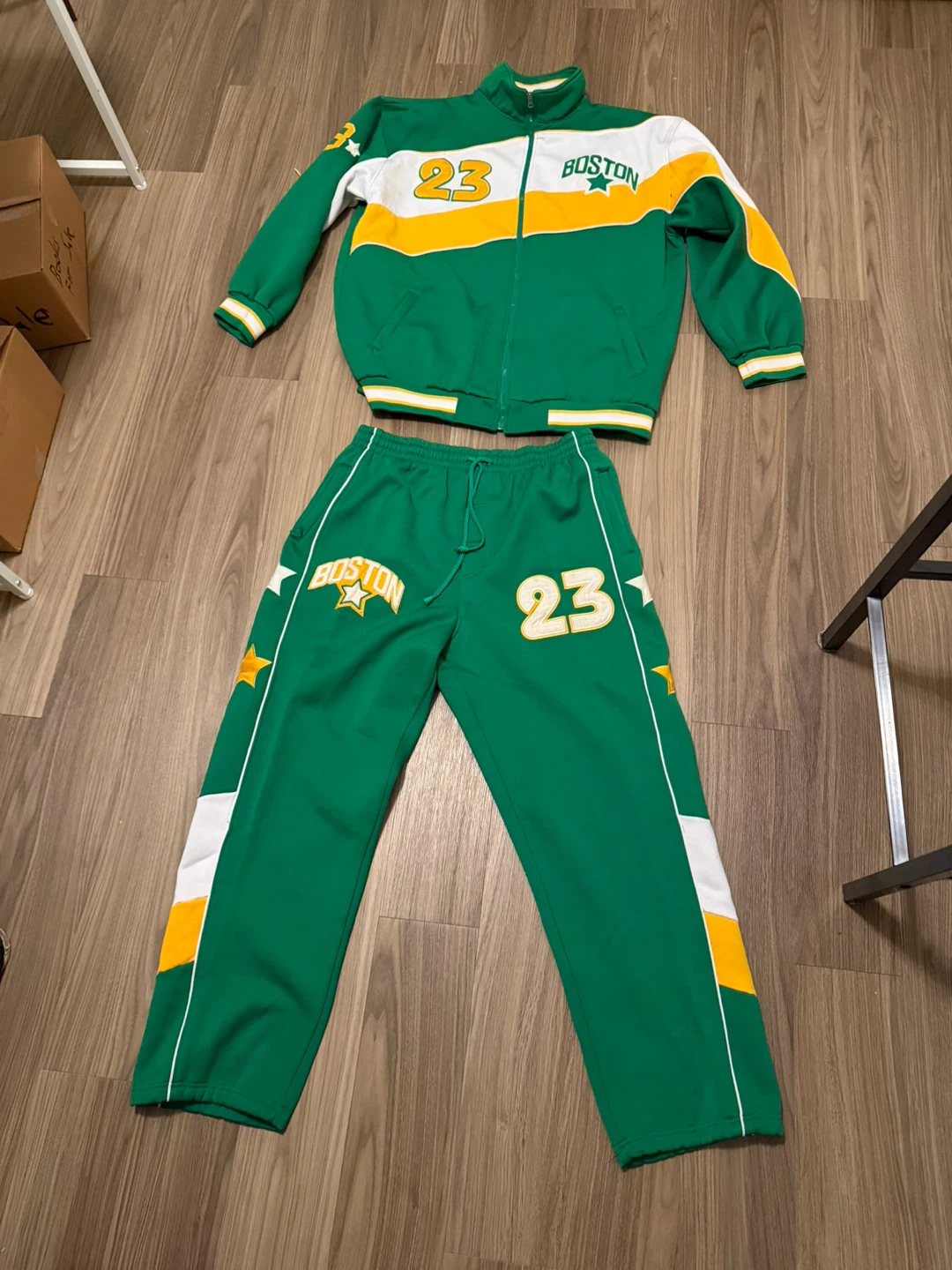 Vintage Boston Celtics Tracksuit - Green and White