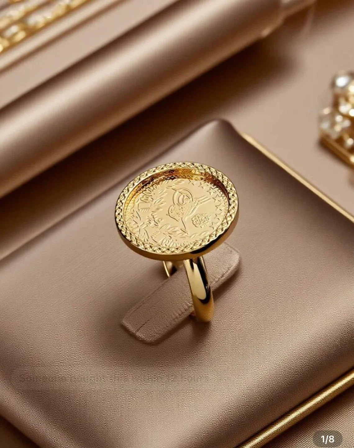 Gold Adjustable Ring - 1.8cm