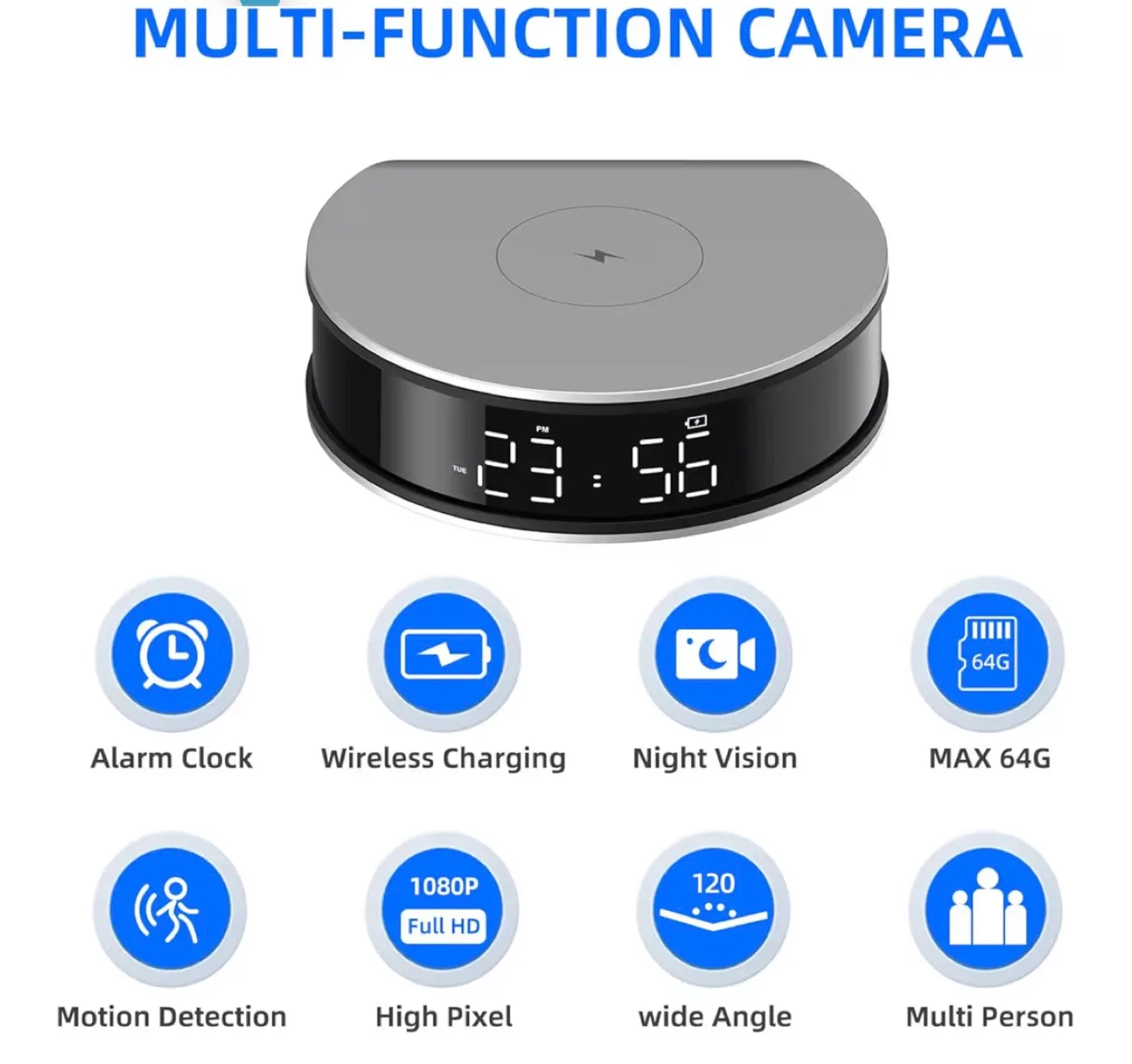 Multi-Function Camera Alarm Clock Wireless Charger image indicator(2)