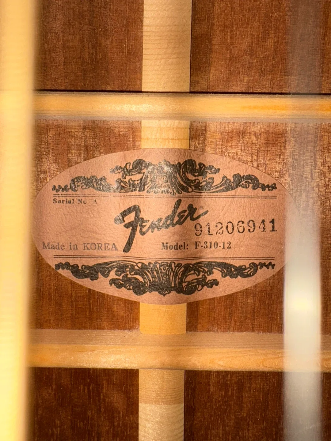 12 String Fender F-310-12 Solid Top Acoustic Guitar Wood image indicator(2)