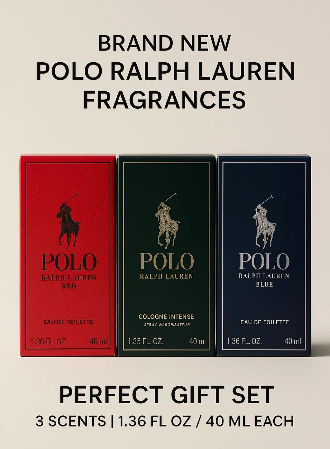 New Polo Ralph Lauren Fragrances 3 brand new sealed