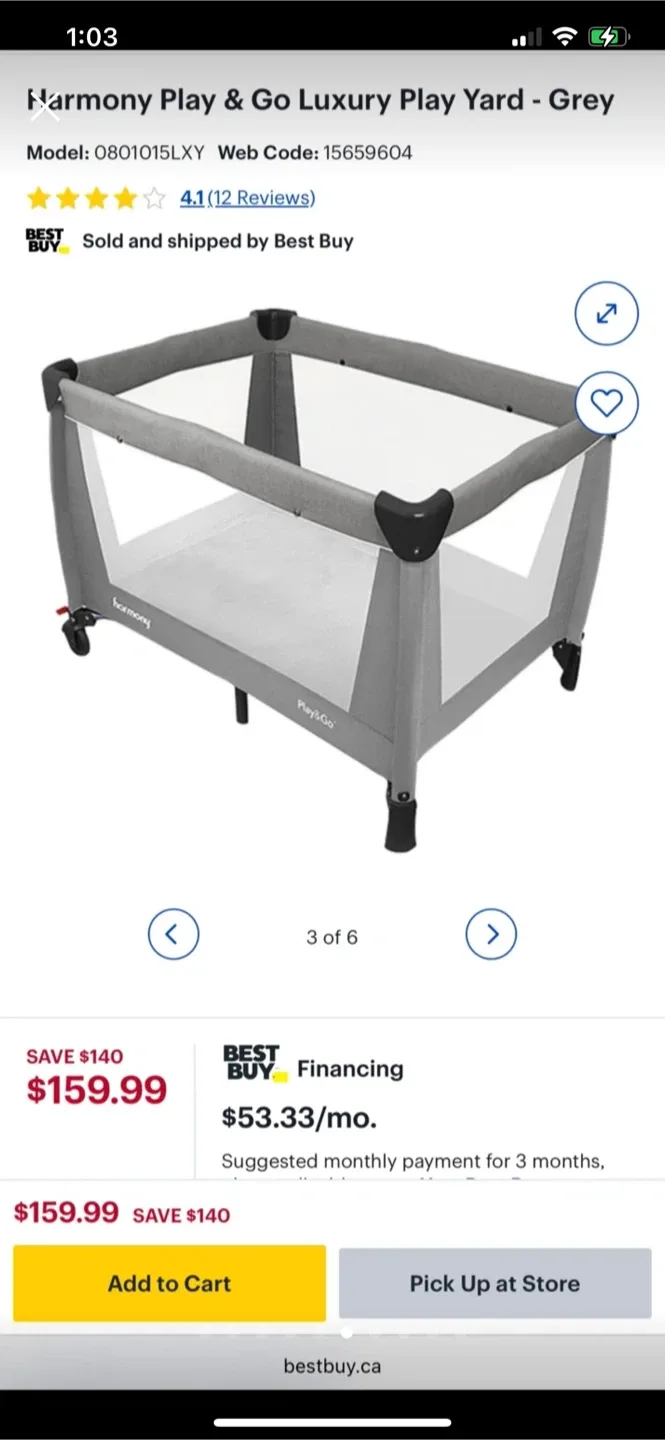 Harmony Playing/Sleeping Crib - Adjustable Height image indicator(7)