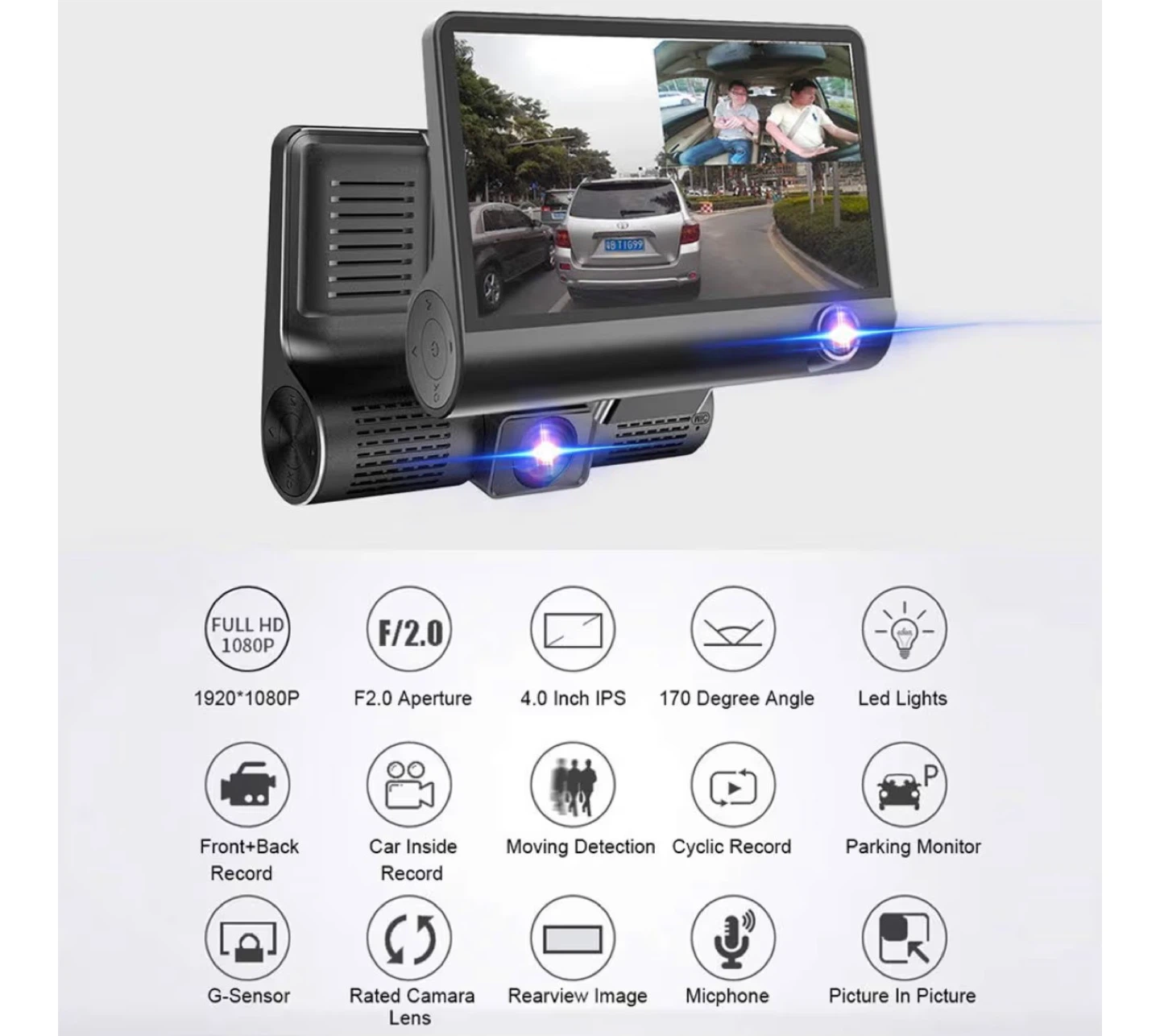 Car Dashcam  with 3 Camera lens - photo 2