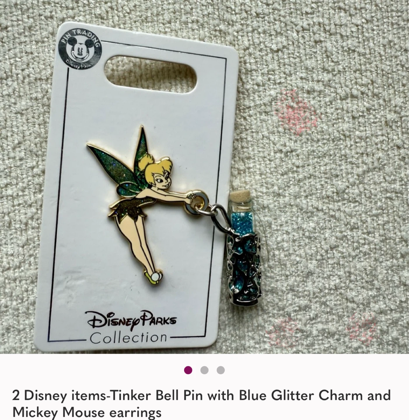 2 items: Disney Mickey Earrings and Tinker bell pin - photo 3