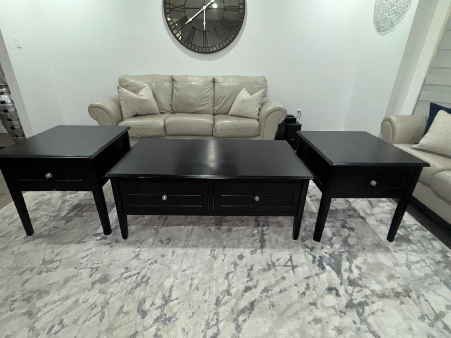 3 pc wood coffee table set