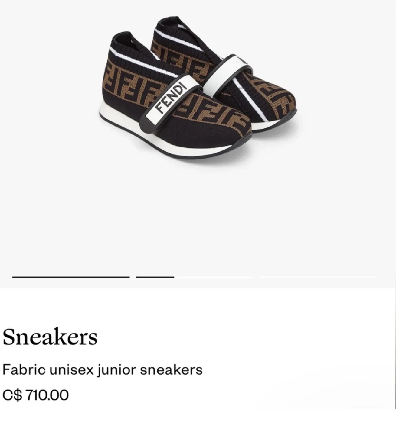 Fendi FF Logo Knit Fabric Slip-On Sneakers Size 2-3 kids image indicator(6)