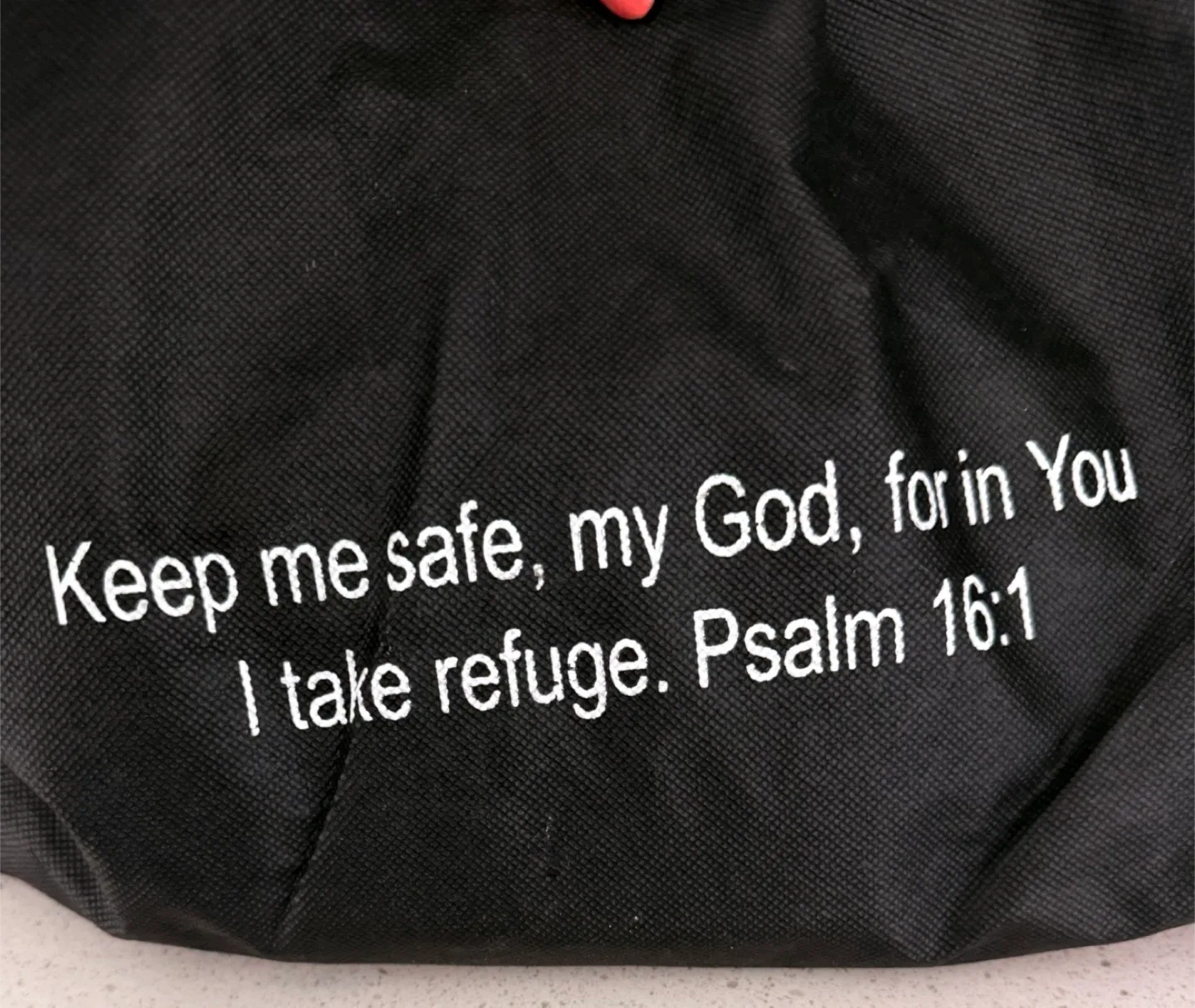 Black Bag with Psalm 16:1