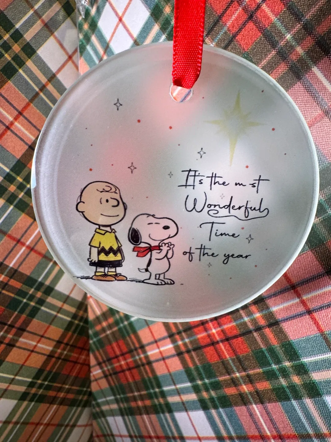 Peanuts Christmas Ornament - "Wonderful Time of Year"