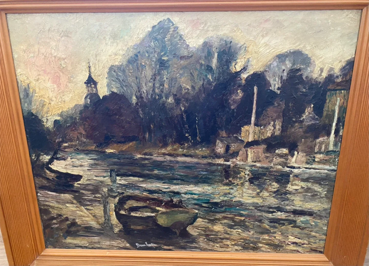 R.O. Dunlop 'Sunbury on Thames' Oil Painting