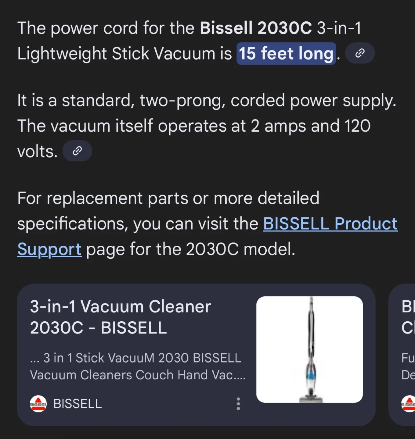 Bissell 3-in-1 Lightweight Stick Vacuum 2030c image indicator(3)