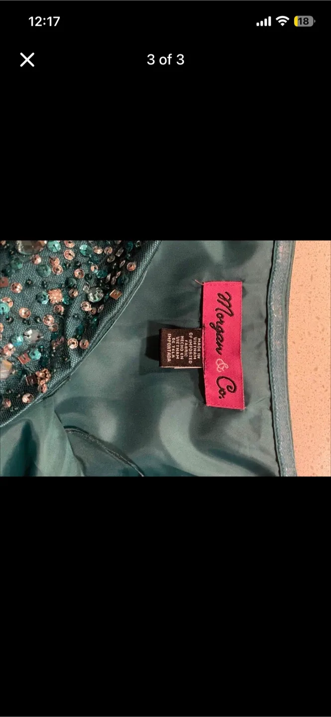 Emerald Green prom dress image indicator(3)