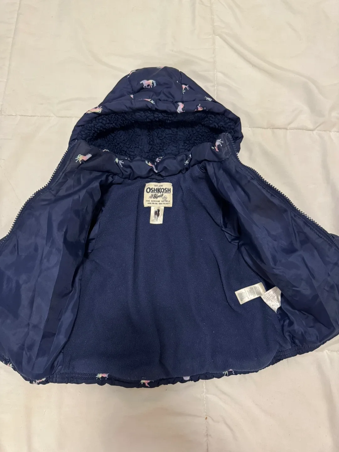 OshKosh B'gosh Unicorn Puffer Jacket - Size 18 months image indicator(2)