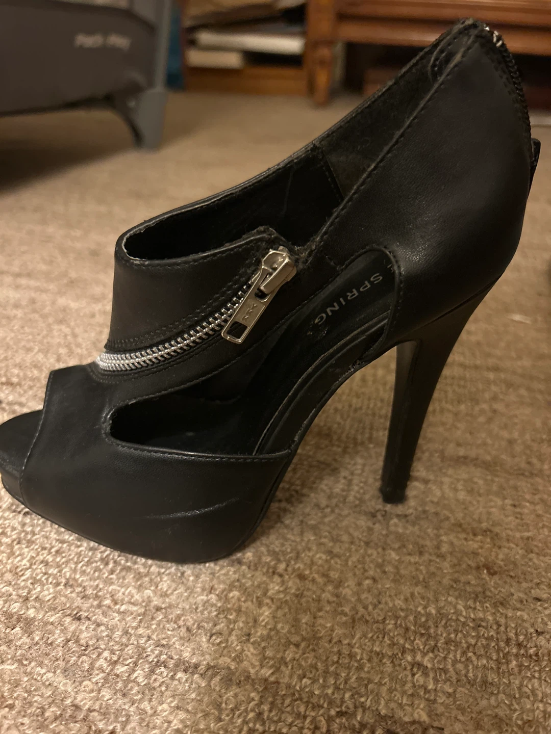 Call It Spring Black Heels - Size 6