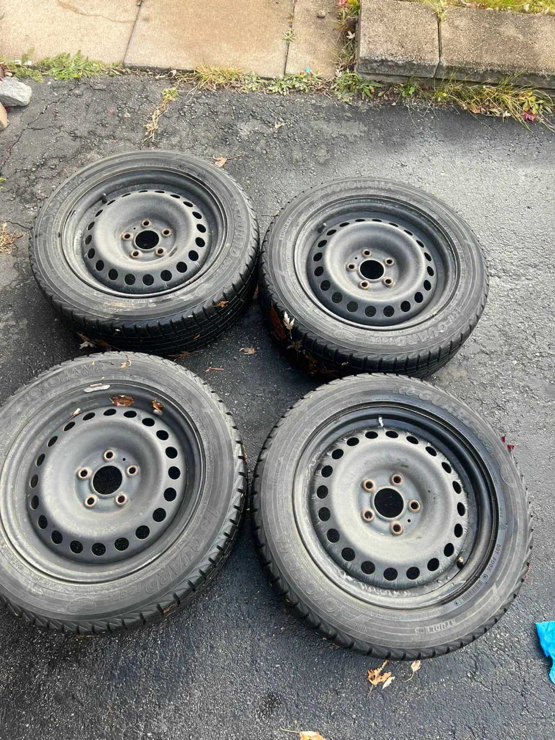 Yokohama 205/55R16 Winter Tires on Steel Rims - Set of 4