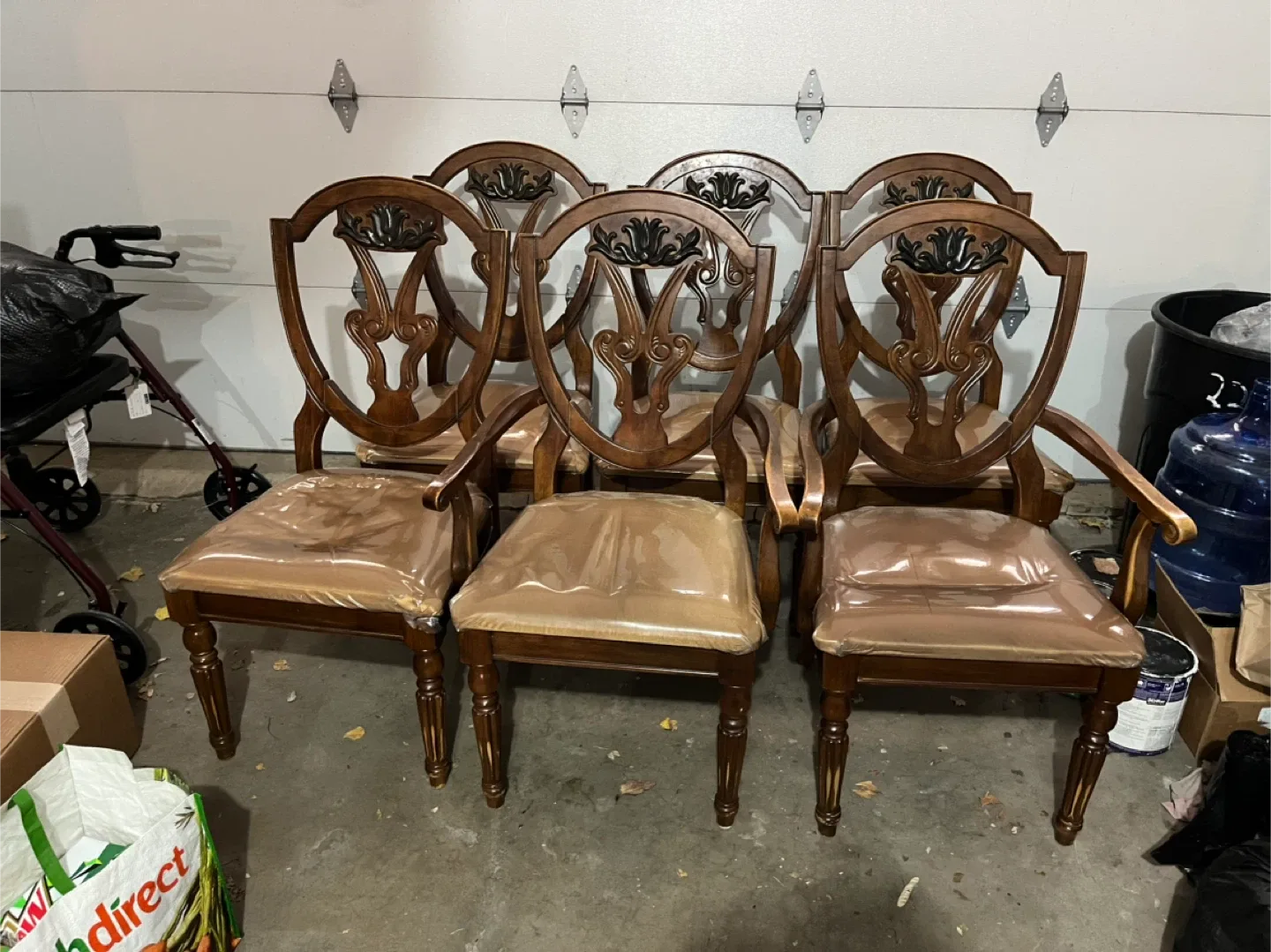 Wooden China Cabinet, table & 6 Dining Chairs image indicator(4)