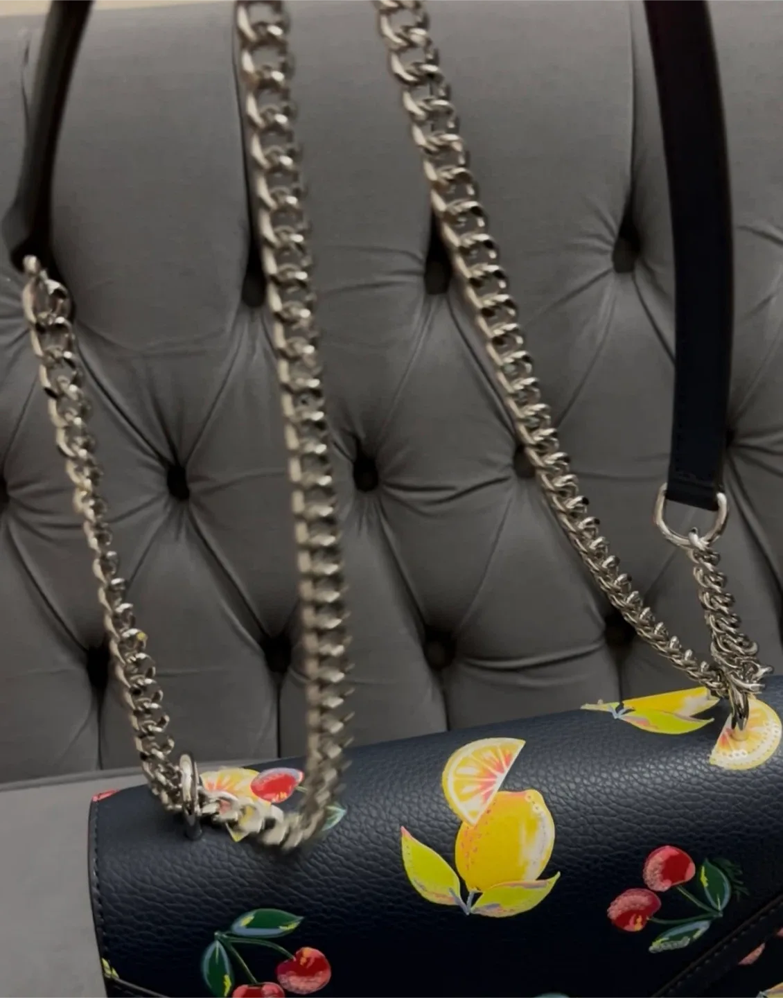 Michael Kors Navy Fruit Print Crossbody Bag image indicator(5)