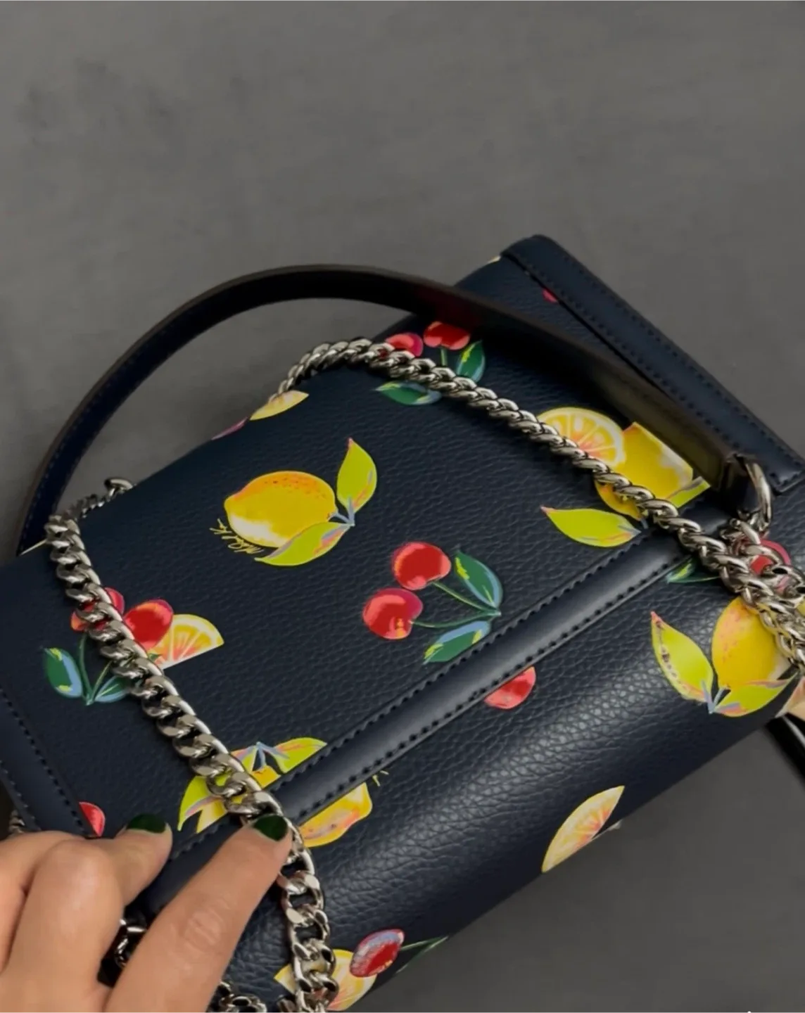 Michael Kors Navy Fruit Print Crossbody Bag image indicator(6)