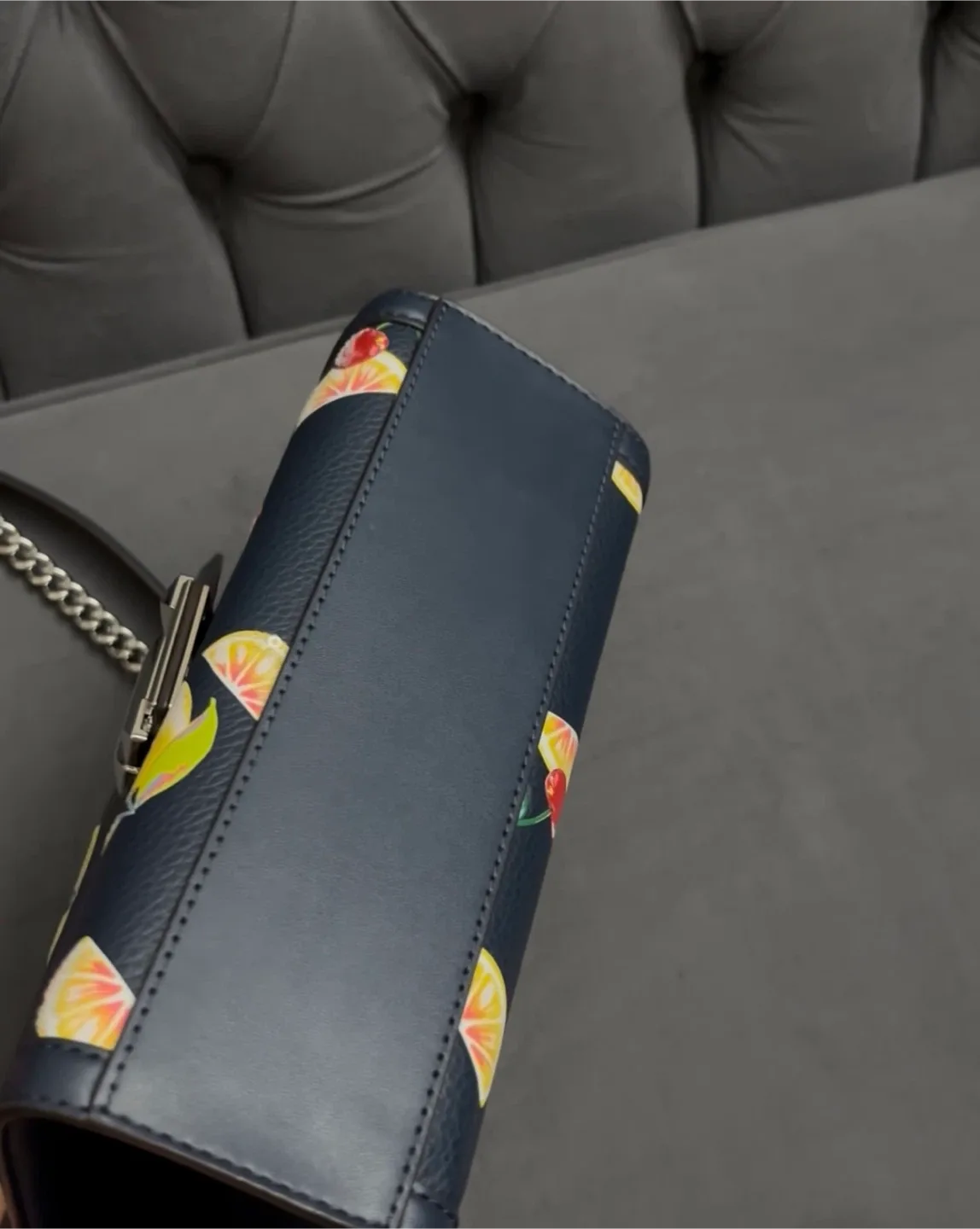 Michael Kors Navy Fruit Print Crossbody Bag image indicator(4)