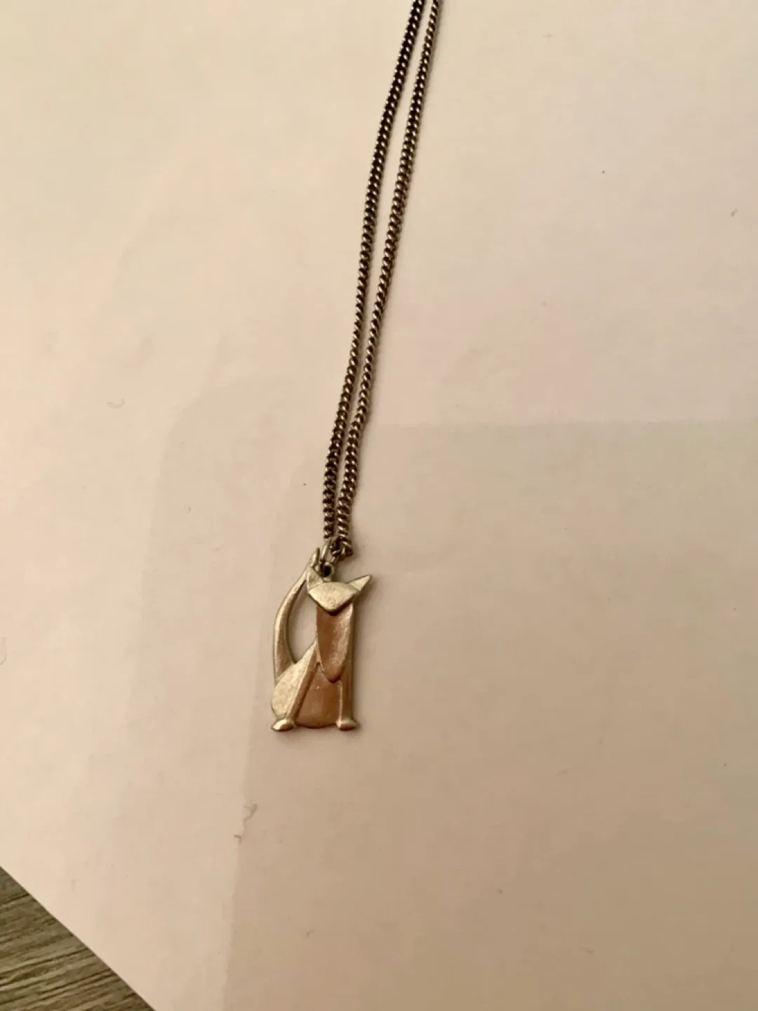 Cat Pendant Pewter Necklace