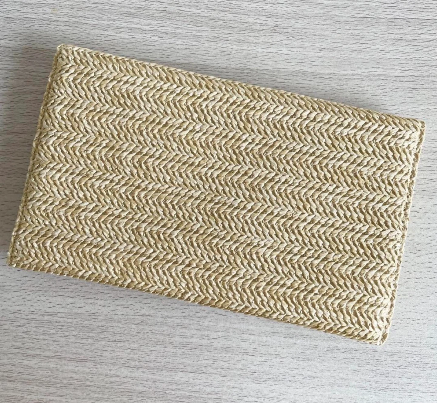 Christian Dior Rattan Clutch Pouch Bag Beige - photo 3