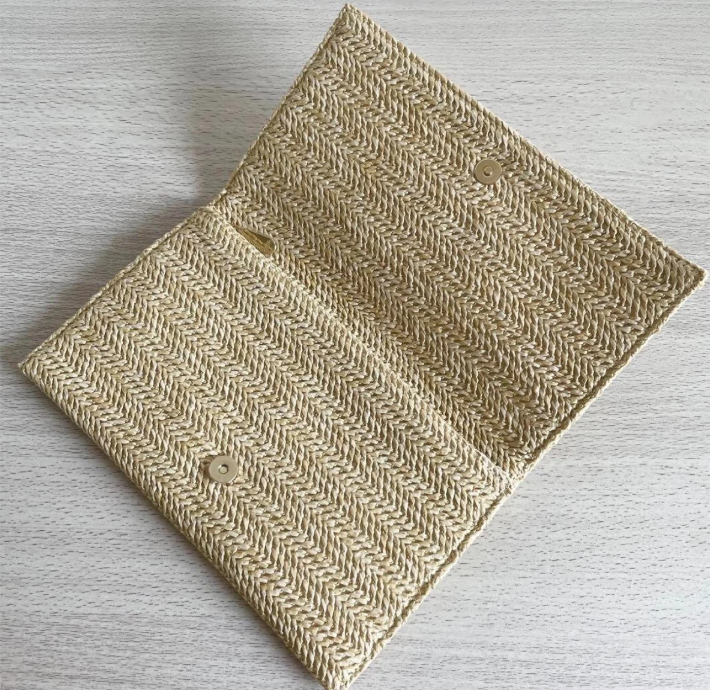Christian Dior Rattan Clutch Pouch Bag Beige - photo 4