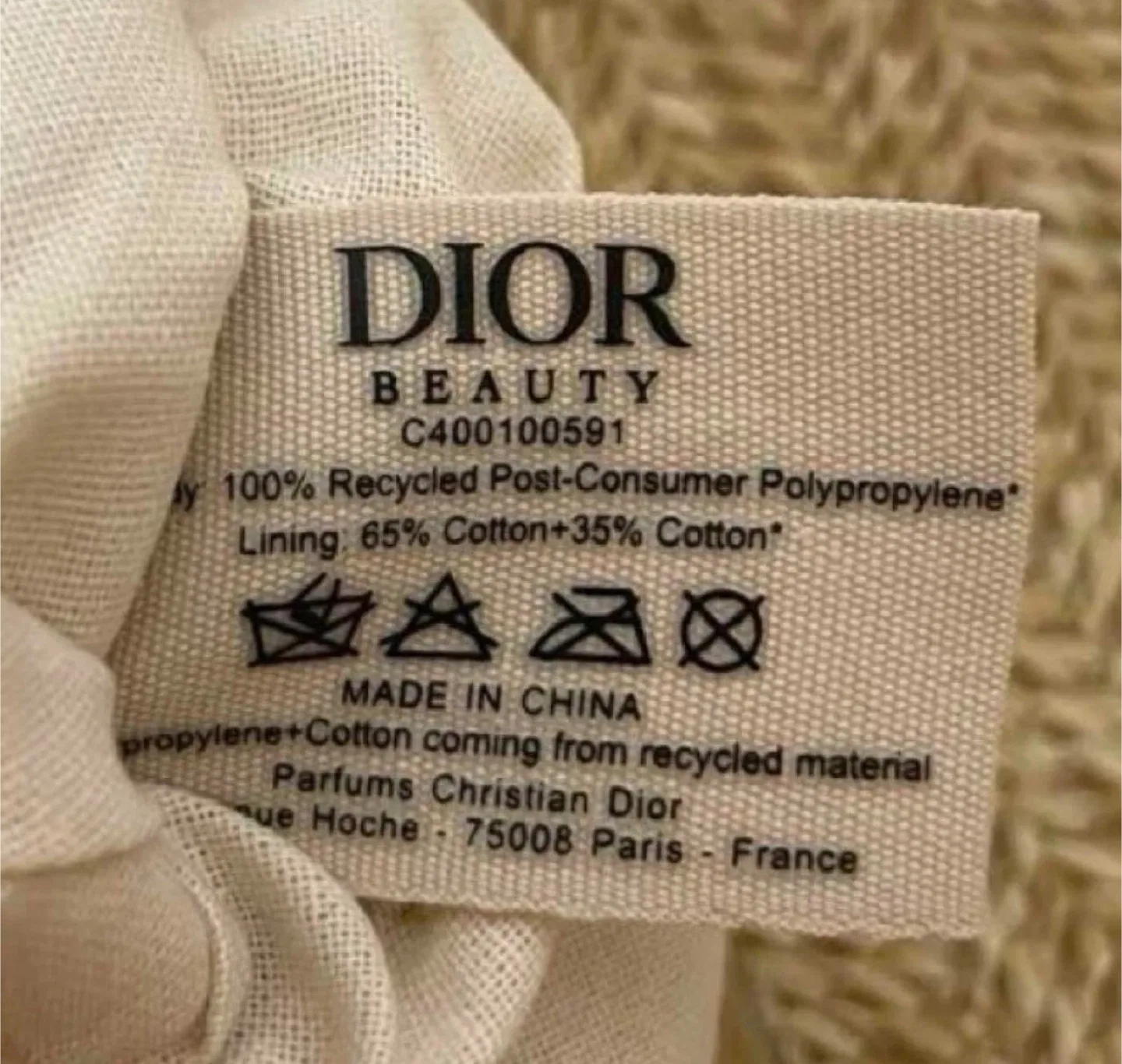 Christian Dior Rattan Clutch Pouch Bag Beige image indicator(7)