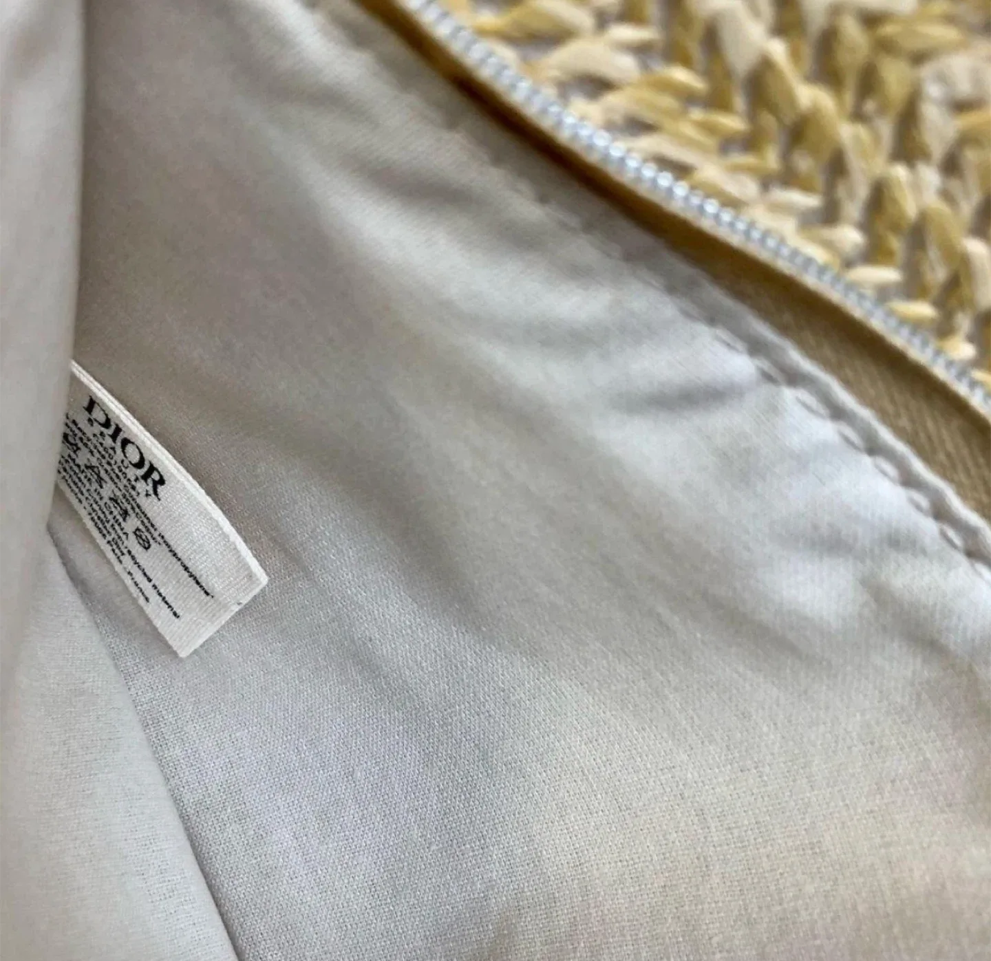 Christian Dior Rattan Clutch Pouch Bag Beige image indicator(10)