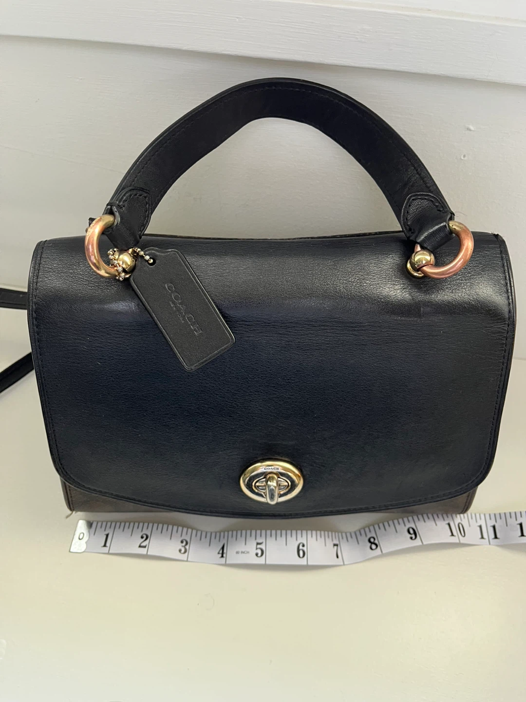 Coach Black Leather Satchel Bag