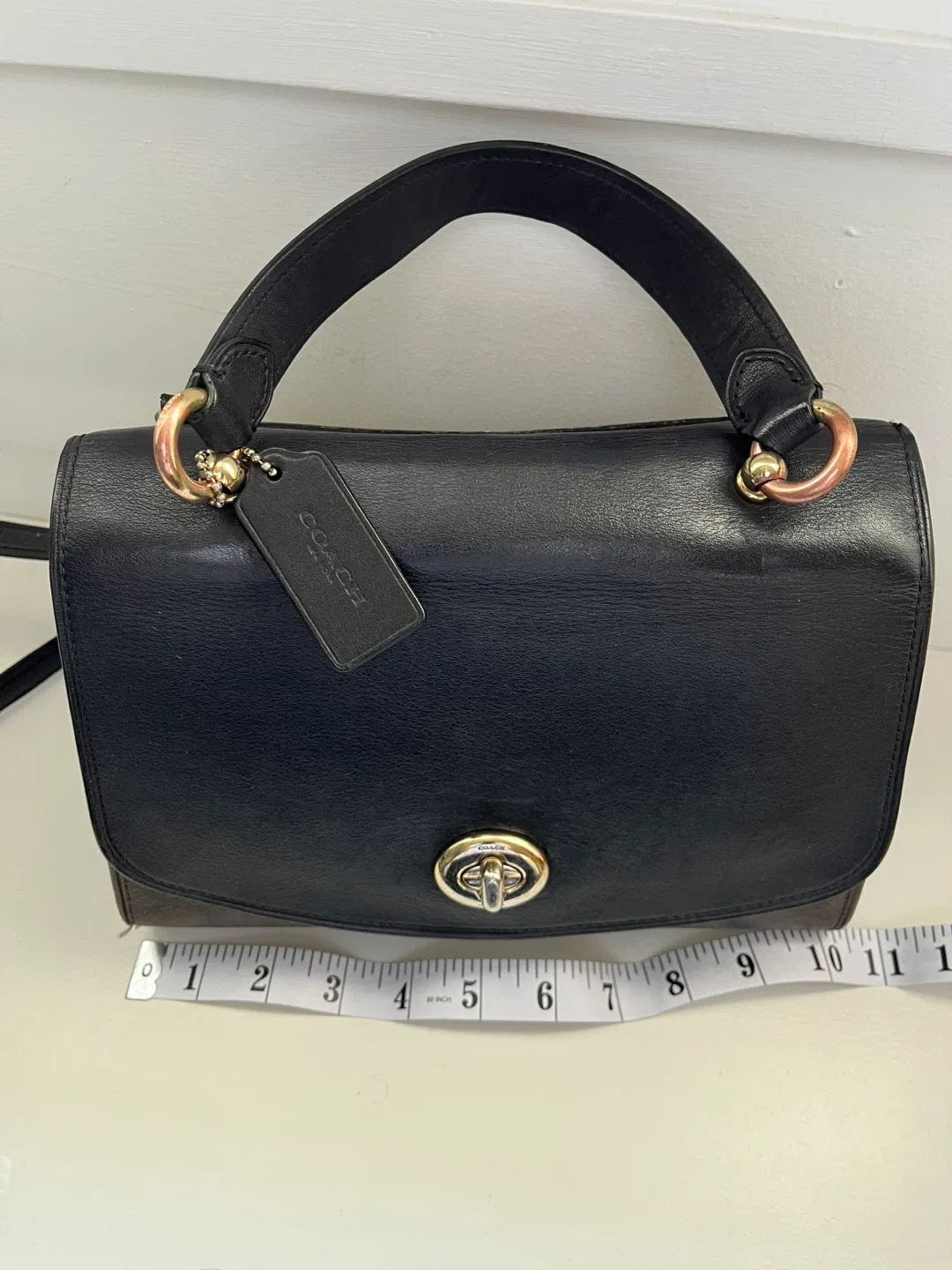Coach Black Leather Satchel Bag