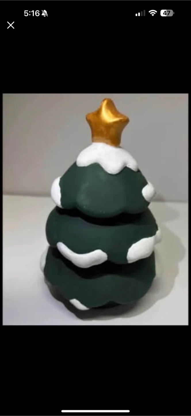 Handmade Christmas Tree Trinket Box - Tiered Holiday Decor - photo 2