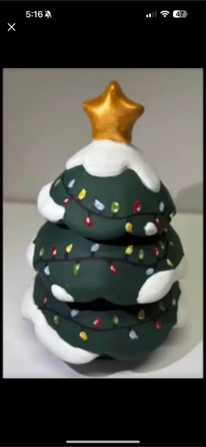 Handmade Christmas Tree Trinket Box - Tiered Holiday Decor