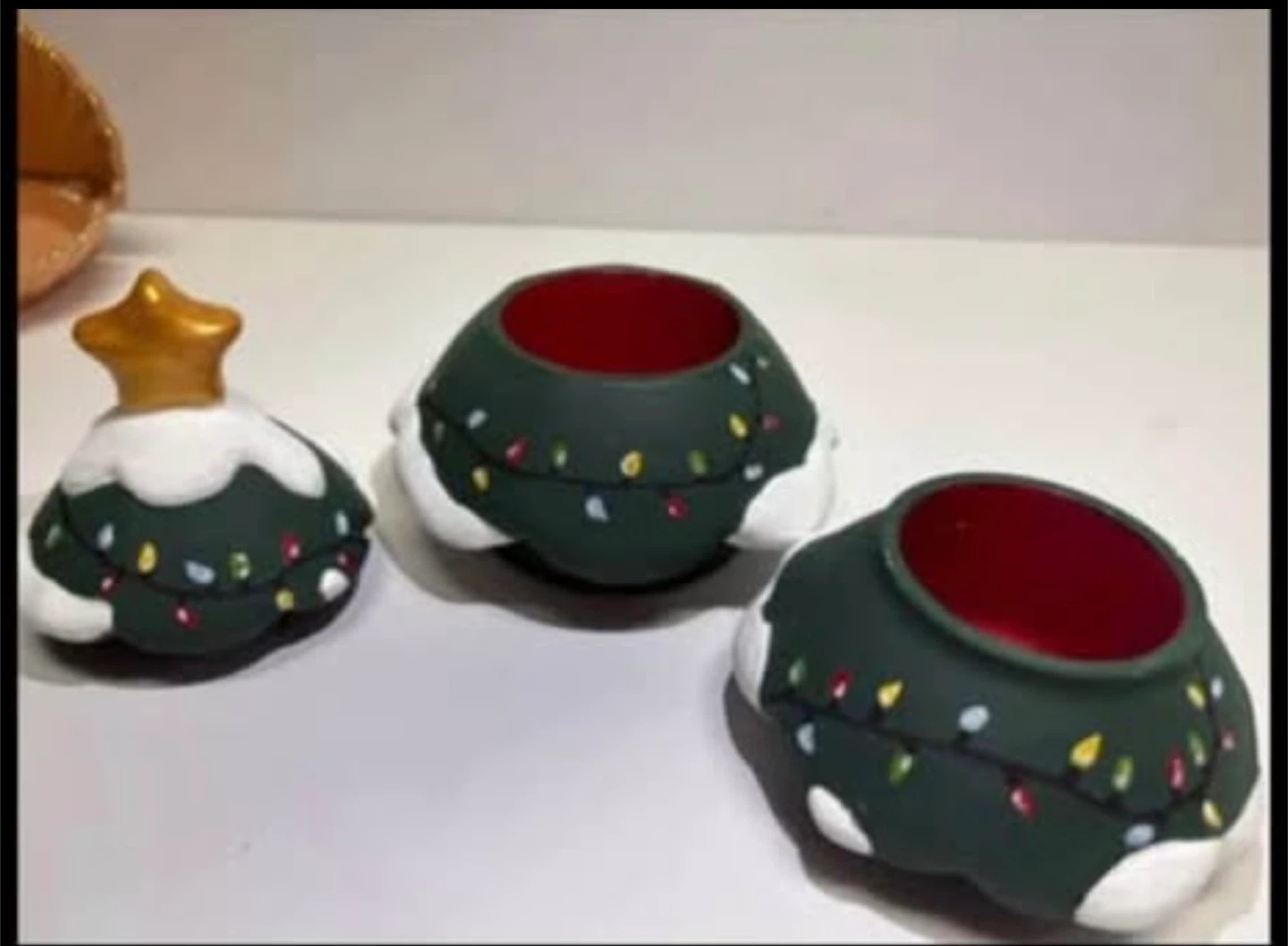 Handmade Christmas Tree Trinket Box - Tiered Holiday Decor - photo 4