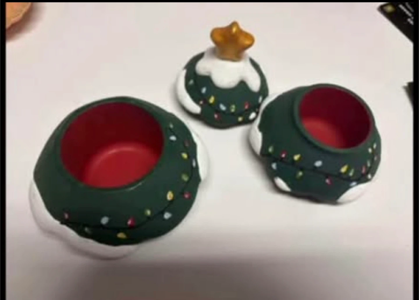 Handmade Christmas Tree Trinket Box - Tiered Holiday Decor - photo 5