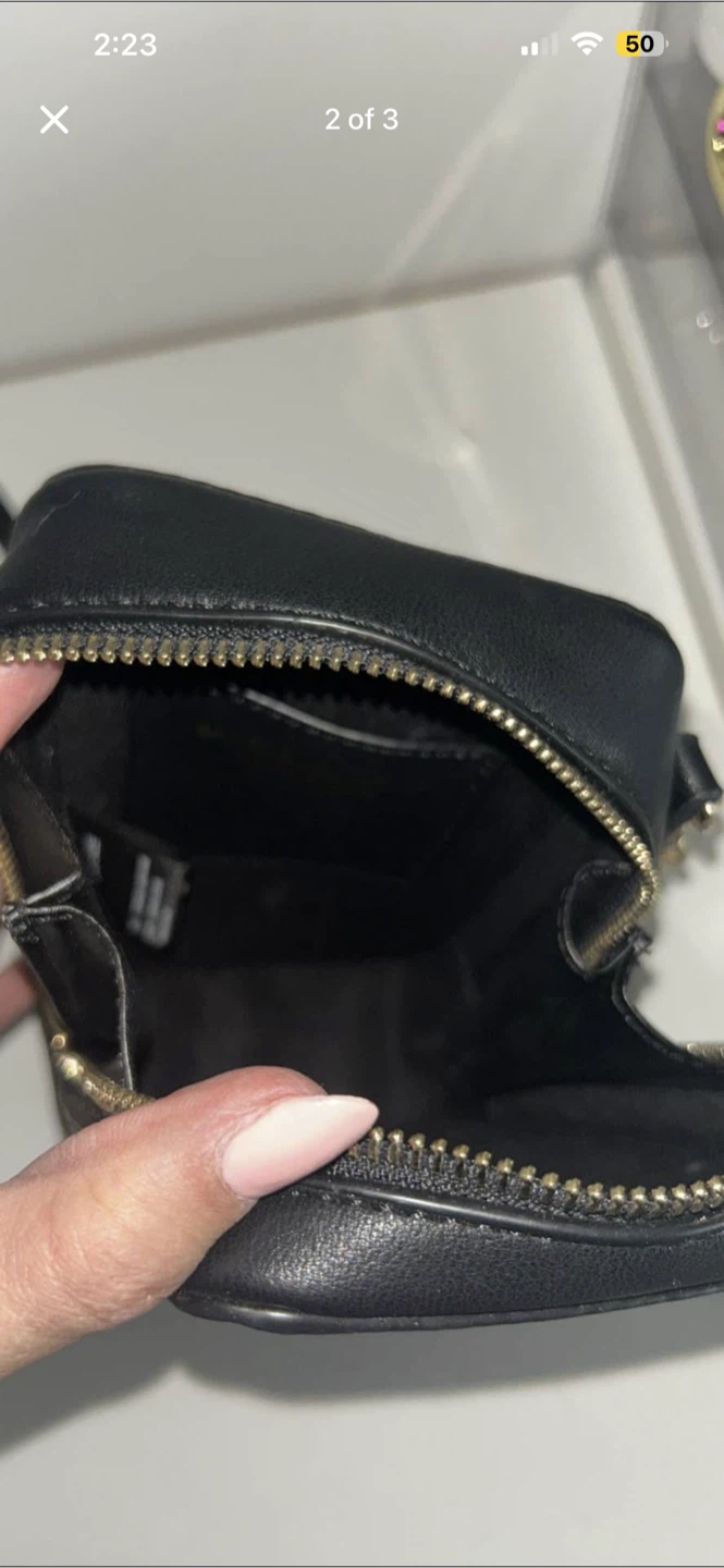 Black Crossbody Bag with Gold Chain - photo 2