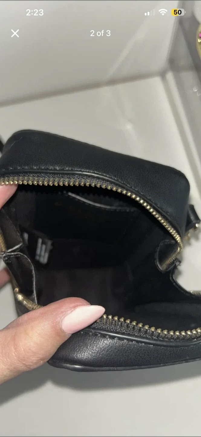 Black Crossbody Bag with Gold Chain image indicator(2)