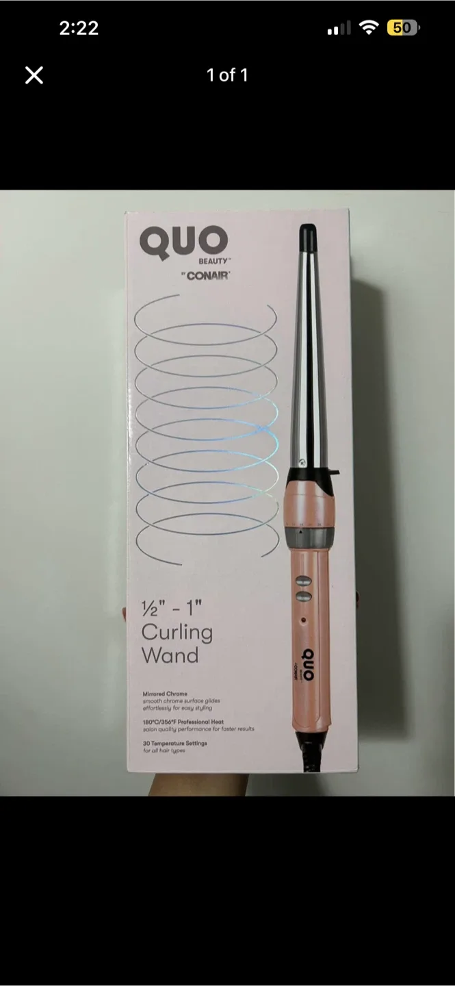 Quo Beauty Conair Curling Wand 1/2"-1"