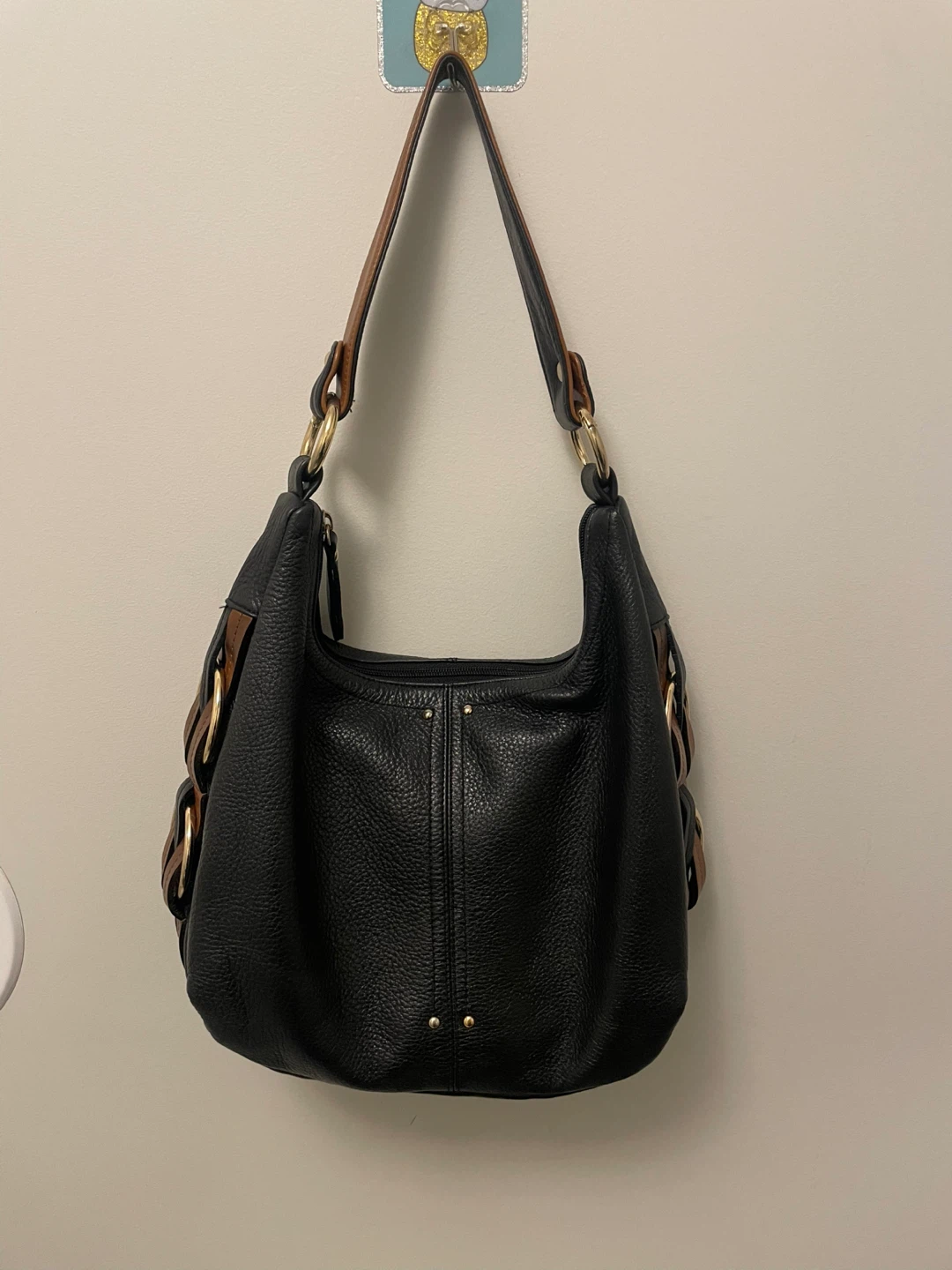 Black Leather Hobo Bag