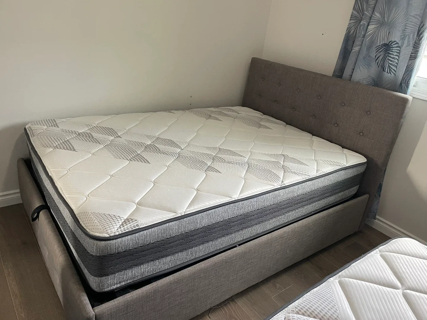 Double bed and mattress.