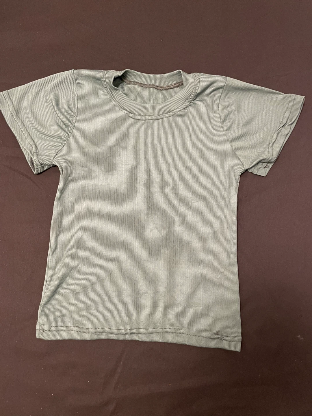 Green Ribbed T-Shirt