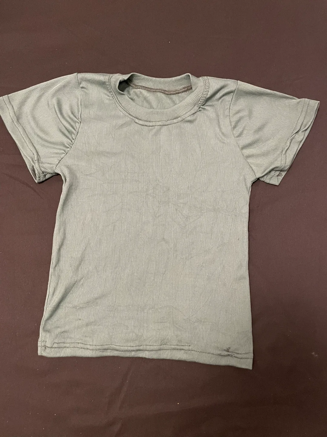 Green Ribbed T-Shirt