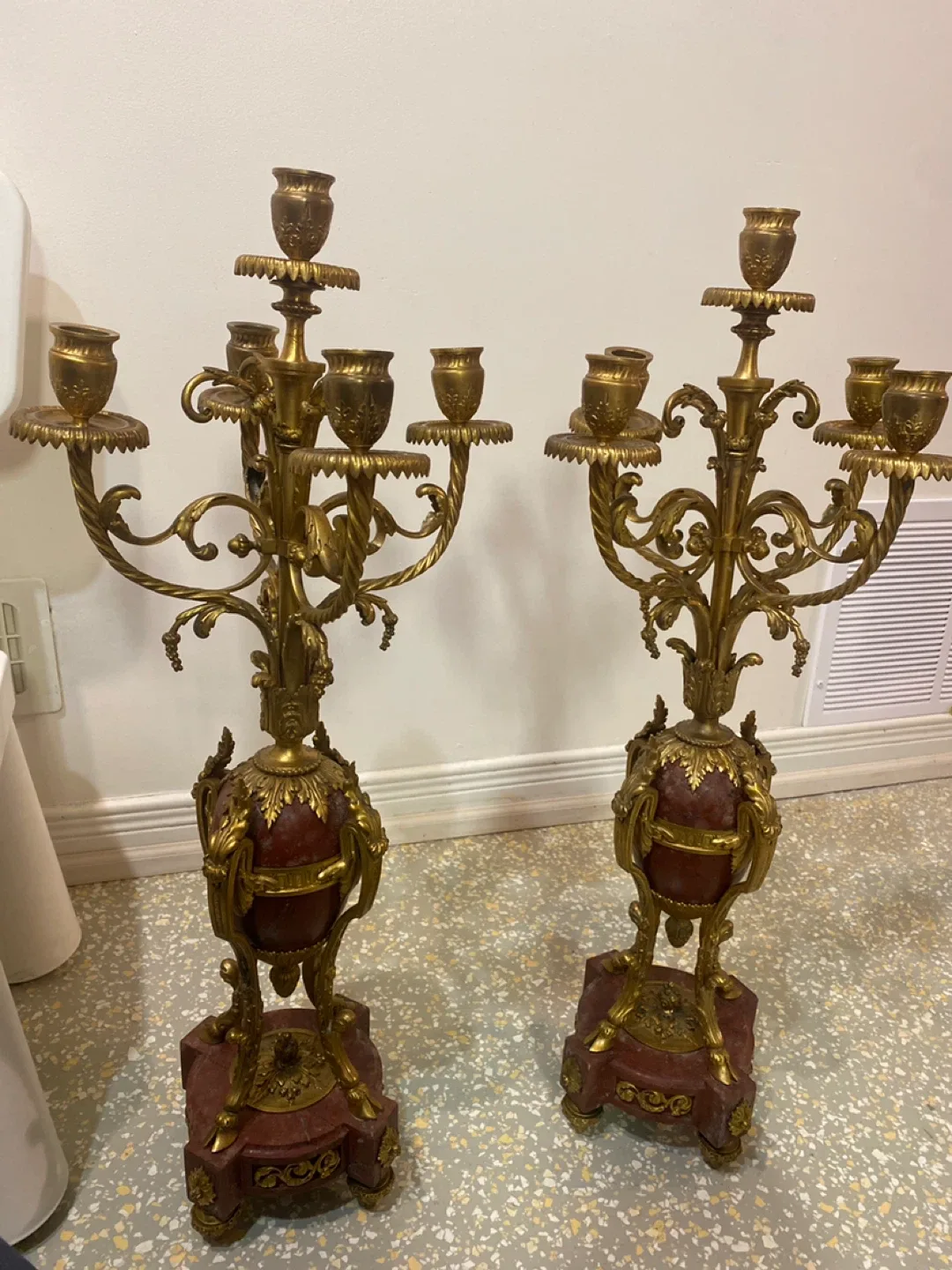 Vintage Brass Candelabras - Set of 2