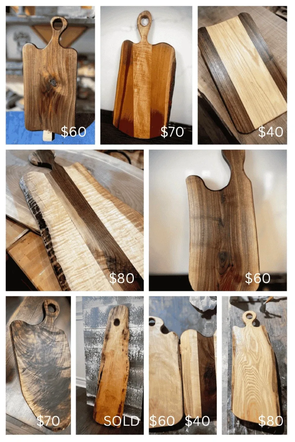 Handmade Wooden Cutting and Charcuterie Boards