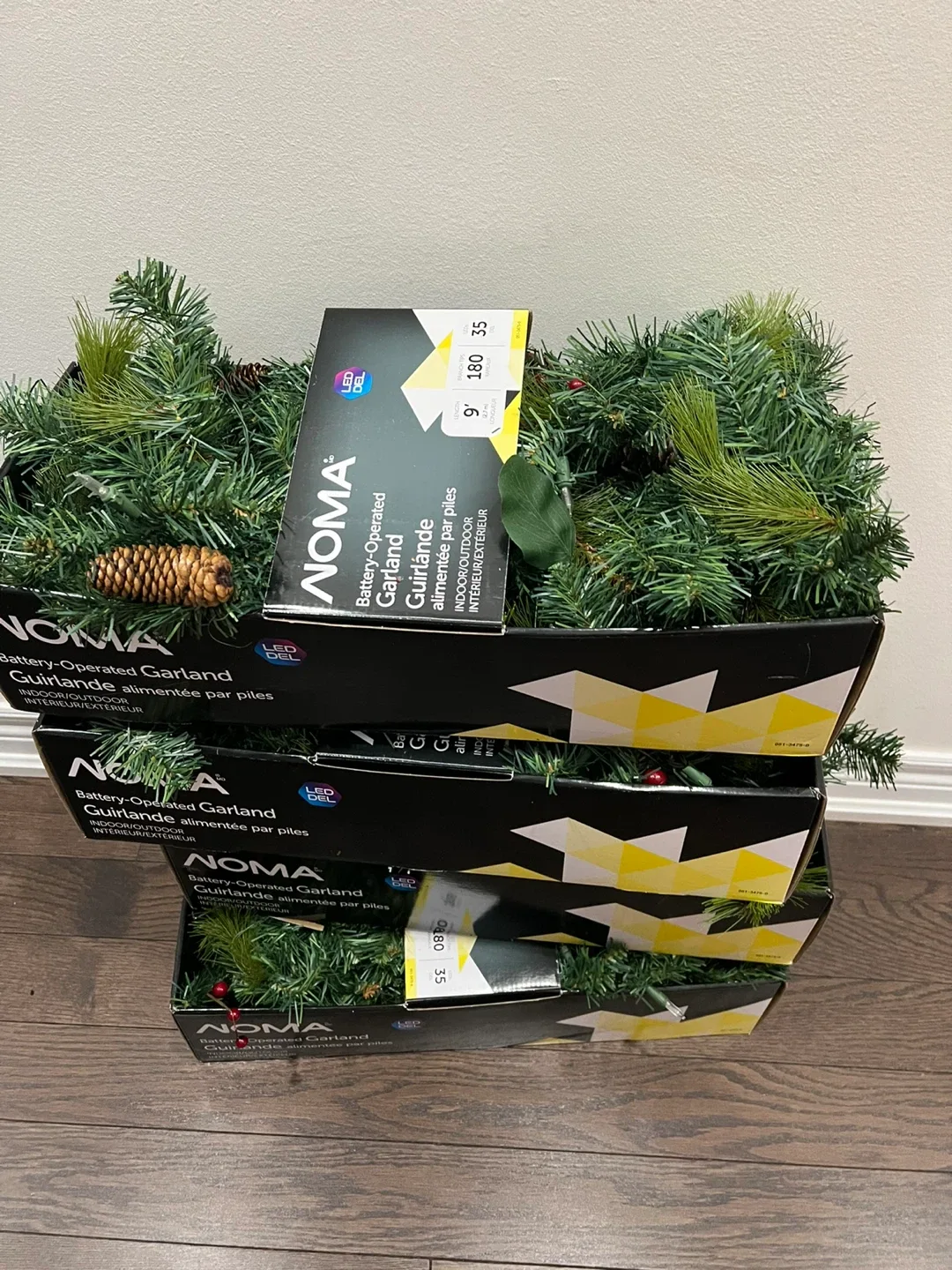 NOMA Battery-Operated Garland - 9 ft - 4 packs